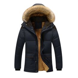 Fashion Fur Jacket Parkas Men 2019 Winter Thick Warm Men's Jacket And Coats Casual Hooded Coat Outwears Clothing Man