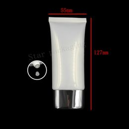 50pcs 50g Small Sample Packaging Contanierns Empty Plastic Cosmetic Lotion Emulsion Cream Clear Soft Tubes with Screw Caps