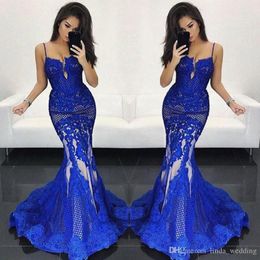 2019 Royal Blue Prom Dress New Arrival Mermaid Long Backless Formal Holidays Wear Graduation Evening Party Gown Custom Made Plus Size