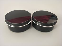 30pcs/lot Black 150g Aluminum Jar Refillable Cosmetic Cream Bottle Screw Cap 150ml Empty Wax Storage Metal Tin
