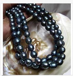 HUGE 13MM NATURAL SOUTH SEA GENUINE BLACK PEARL NECKLACE 35 INCH 14K GOLD CLASP