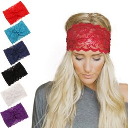 Women Fashion Lace Headband Ladies Bohemian Hair Accessories Headwrap Turban Girls Wide Headbands Headdress 8 Colours