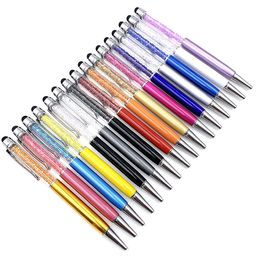 Bling Crystal Ballpoint Pen Creative Pilot Stylus Clip Touch Pen for Writing Stationery Office School Student Gift Creative 24 Color