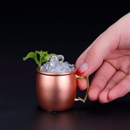 Fashion Moscow mini glass 98ml stainless steel cocktail cup Moscow mule cup Wine Glasses beer ancients copper cup T2I5054-1