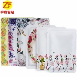 Centre Colour three-side sealing packaging sealed bag eye mask powder moisture-proof packaging plastic flower tea flat pocket custom