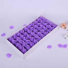 50pcs/set Soap Flower Artificial Roses Romantic Valentine's Day Gift Box-packed Wedding Flowers Decoration Rose Free Ship HHAA1025