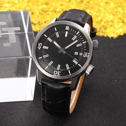 Hot sale man watch mechanical watch automatic movement black dial leather strap wristwatch for man stainless watches 038