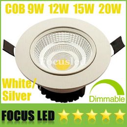 NEW Model 3.5" 4.5" 5.5" CREE 9W 12W 15W 20W Dimmable-Non COB LED Downlights High Bright Tiltable Fixture Recessed Ceiling Down Lights Lamps