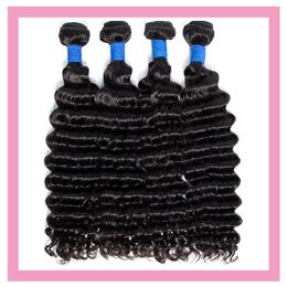 Peruvian Virgin Human Hair Extensions 10-28inch 3 Bundles Deep Wave 4 Pieces One Set Hair Products Wefts Curly