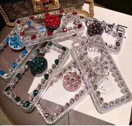 Luxury Diamond Designer Phone Cases Cover coque For iPhone 14 13 12 11 Xs MAX Xr 7 Plus Case Clear Rhinestone Glitter cover