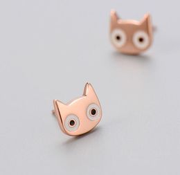 Lovely Cat Stud Earrings for Women Girls Fashion Animal Jewelry Silver Color Birthday Gifts Cute Ear Studs Child Nice Present