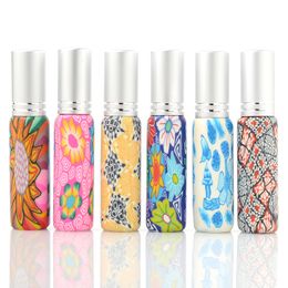5pcs/lot 10ml Glass Bottle Aluminum cap Perfume Lotion Bottle Atomizer Spray Refillable Vials Colorful Travel Cosmetic Containers