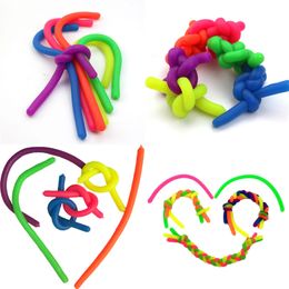 Decompression Rope TPR Soft Rubber Rope Noodle Rope Fun Vent Toy Stretchy String Reduce Stress and Anxiety for Autism