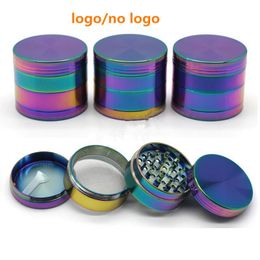 Rainbow Grinders Ice Grinder Zinc Alloy Metal Grinders 40mm Diameter 4 Parts Herb Grinders Herb Crushers Towel