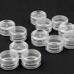 3ML Clear Base Empty Plastic Container Jars Pot 3Gram Size For Cosmetic Cream Eye Shadow Nails Powder Jewelry LX5684