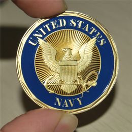 United States Navy Challenge Coin,High quality Gold Bar Plated 24k Gold Bar Crafts,5pcs/lot Free shipping U.S. Navy / Armor of God