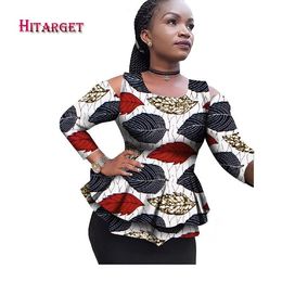Yeni Dashiki Afrika Kadın Giyim Bazin Riche Moda Zarif O-Boyun Kırpma Üst Gömlek Ankara Afrika Giyim WY2100