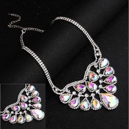 2020 Crystal Bridal Jewellery Set Colour plated necklace diamond earrings Wedding Jewellery sets for bride Bridesmaids women Bridal Accessories