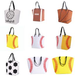 2019 Canvas Bag Baseball Tote Sports Bags Casual Softball Bag Football Soccer Basketball Cotton Canvas Tote Bag 18 Colour Free DHL