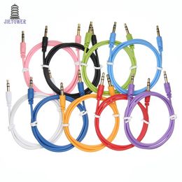 Aux Cable Male to Male Audio Cable Colour Car Audio 3 5mm Jack Plug AUX Cable For Headphone MP3 300pcs