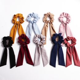 Streamers Hair Ring Fashion Ribbon Girl Elastic Hair Bands Scrunchies Horsetail Tie navy Vintage Women Headwear Hair Accessories 50pcs F325A