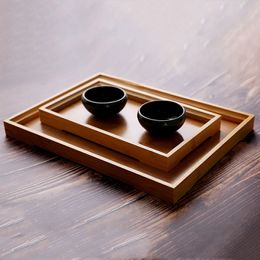 Household Rectangle Bamboo Wood Tea Trays Nature Wood Delicate Kitchen Bread Cake Dishes Multi Size Tea Food Snack Plates VT1607