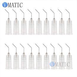 Free Shipping 100Pcs 27G Clear 0.5'' 45 Degree Bent Best Quality Dispensing Needle Tips 1/2 Inch For Syringe