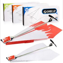 Creative Electric Paper Aircraft Model Toy, DIY Hand Throwing Paper Plane, Powered Glider, Students Teaching, Kid' Birthday Gift, Collecting