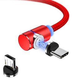 Elbow fast charge magnetic data cable for Android Type-C magnetic elbow magnetic charging cable dhl free