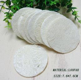 Free Shipping diameter 7.5*7.5cm round natural loofah wash bath wipe pad SN2850