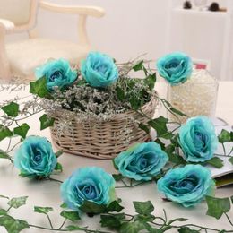 LOT 10PCS 9cm Aritificial Roses Flower Heads Wedding Engagement Party Decoration Fake Flowers Valentine's Day Festive Supplies