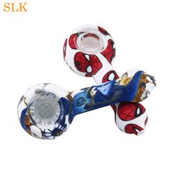 New Arrival Colourful Silicone Hand Pipe Hookah Silicone Bongs Pipes Smoking Tobacco Hand Pipes Glass Bowl Pipe Dab Rigs Glass Bubbler