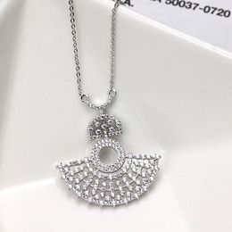 Wholesale-America and European Brand Design Sector Necklaces for Women Charm sliver Plated Full cubic zirconia Bijoux Femme Jewellery