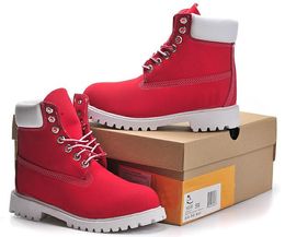 Boots Hot Sale- Winter Waterproof Outdoor Boot Couples Leather High Cut Warm Snow Boots Casual Martin Boots Hiking Sports Trainer Shoes Sneakers red Couple trend