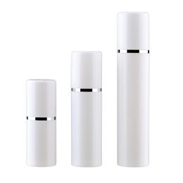 wholesale 15 30 50ML White Empty Airless Pump Bottles Vaccum Travel Lotion Pump Containers Airless Lotion Dispenser Refillable Cosmetic ZZ