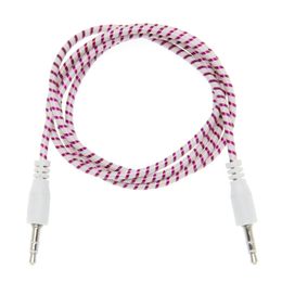 3.5mm Audio Cable Plastic ring 3.5 jack to jack aux cord 1m Headphone Speaker AUX Cable for iphone 5 6 samsung Car MP3 wholesale 300pcs
