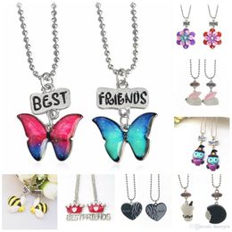 Best friends Necklace Emulation resin burger hot dog pretty necklace Owl unicorn pendant necklace ice cream Jewellery set cute child Jewellery