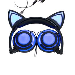 Gaming Headphones Computer Stereo Deep Bass Game Earphone Foldable Baby Kids Headset with Mic LED Flashing Light for PC Gamer