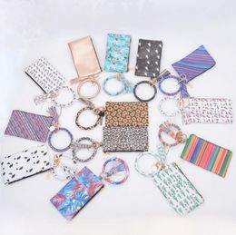 Phone Wallet O Key Rings PU Leather Clutch Bags Wristlet Bracelets Key Chain Fashion Handbags Sunflower 13 Designs DW4977