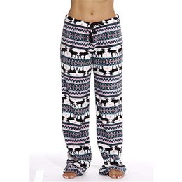 Fashion-Christmas Plush Pyjamas 4 Styles Elk Printed Sleep Bottoms Lounge Pants Winter Warm Soft Comfort Sleep Trousers LJJO7392-2