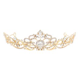 Fashion classic wedding boutique headdress sparkle gold set with diamond half arc bride princess headdress queen crown Jewellery Gift