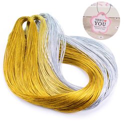 stretch cord 1mm Canada - 1mm Non Stretch Gold Silver Jewelry Making Gift Wrap Ribbon Metallic Tinsel Cord Rope Party Decoration 100M per Roll