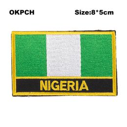 Free Shipping 8*5cm Nigeria Shape Mexico Flag Embroidery Iron on Patch PT0143-R