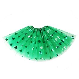 Green Mesh Tulle Skirt Beer Day Triple Tulle Adult Child Dance Skirt St. Patrick Holiday Party Parade Dress