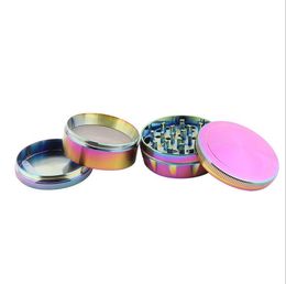 Four-Layer Colour Smoke Grinder Zinc Alloy Manual Flat Tooth Grinder