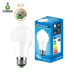 LED Bulb Light 10W 980LM B22 E27 LED Light Bulb Automatic on off Motion Sensor LED Bulb For Balcony Corridor Outdoor Indoor