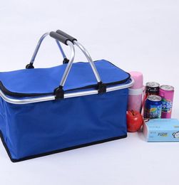 Portable Picnic Lunch Bag Ice Cooler Box Storage Travel Basket Cooler Cool Hamper Shopping Basket Bag Box KKA6553