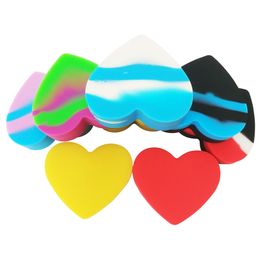 10pcs/lot 17ml Heart-shaped Silicone Container For Dabs Assorted Colour Unbreakable Containers Box Dab Wax Concentrate Nonstick Storage Jars