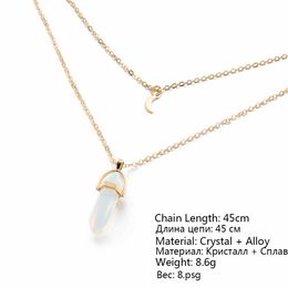 Fashion-stone moon choker necklace fashion gold Colour crystal pendant necklace for women