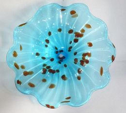 Custom Made Hand Blown Glass Hanging Wall Plates Modern abstract hand blown glass flower wall art Factory price Hand blown glass wall art